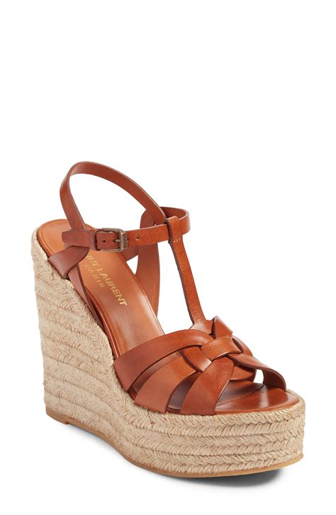 ysl espadrille wedge|saint laurent tribute espadrille wedges.